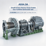 AE64.3A heavy-duty frame gas turbine generator set with IL/HIL turbine module and 80MW air-cooled generator, 78-80 MW