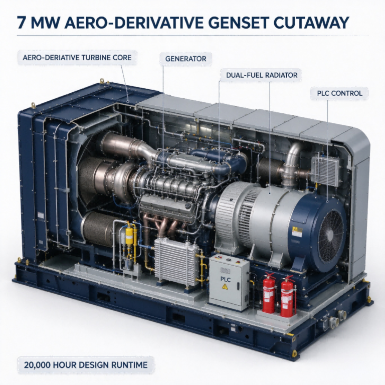 7 MW Aero‑Derivative Gas Turbine Generator Set