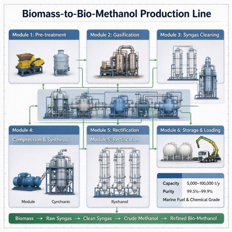Biomass-to-Bio-Methanol Production